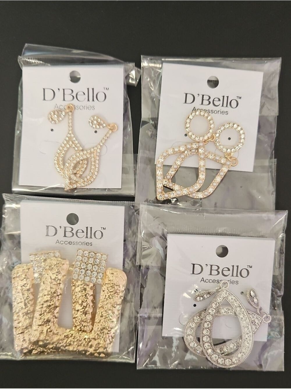 Gold and Silver Crystal Drop Earrings Collection
